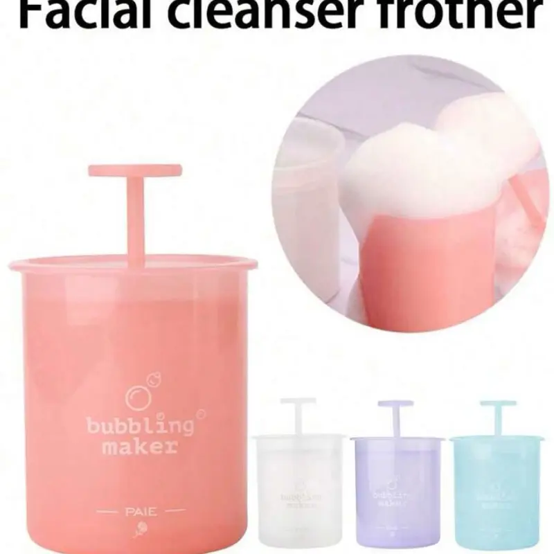 Marshmallow Whip Maker Cleanser Portable Manual Foaming Facial Cleanser Bottle Travel-Friendly Skincare Tool Face Wash Foam Maker for On-The-Go Use