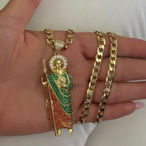 Green and Red San Judas Chain