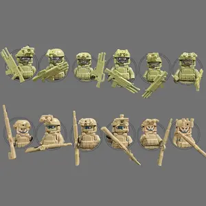 Guerrilla special forces building block assembly model, collectible level soldier, assault rifle, tactical backpack, fully detailed, movable joint free swing! Suitable for 14+