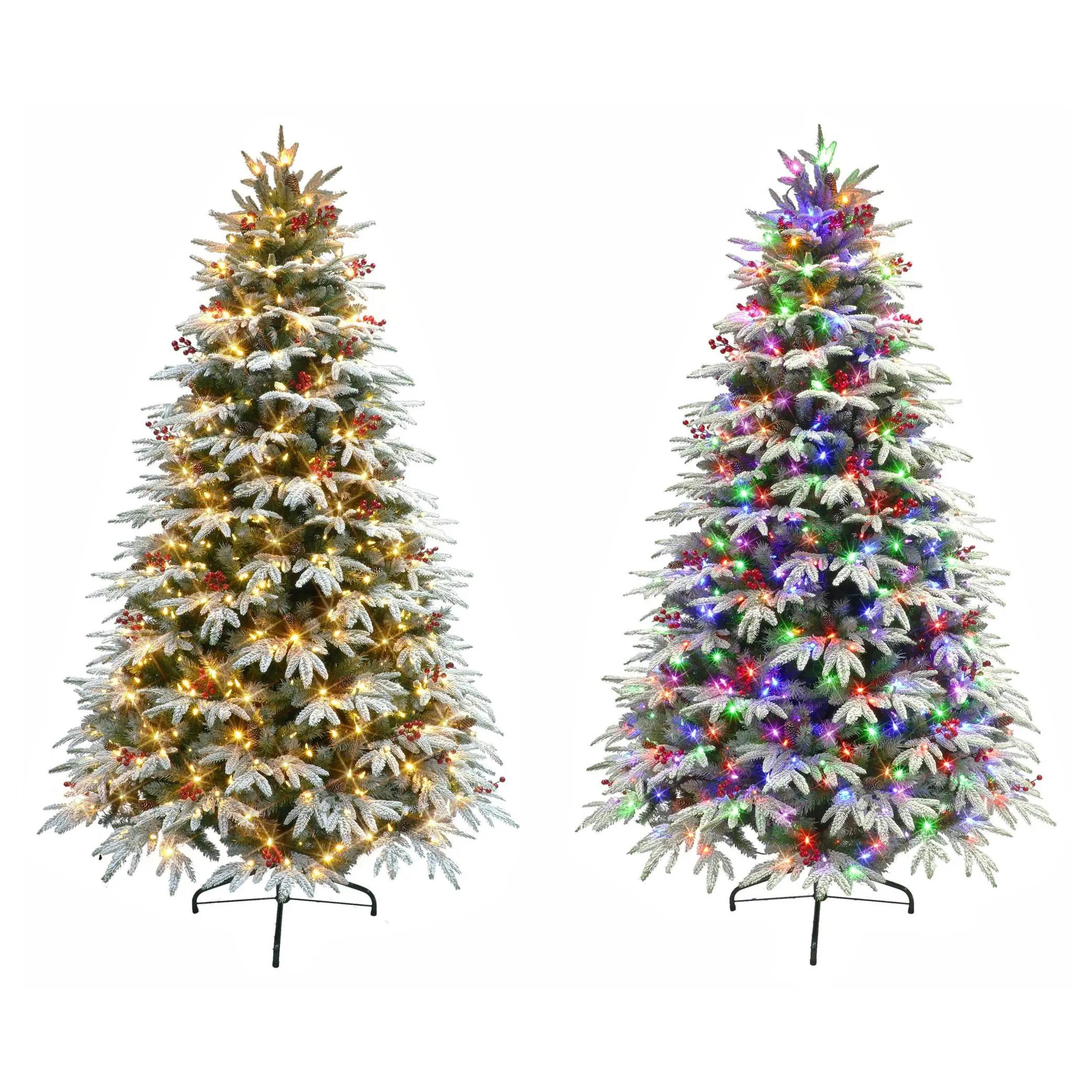 Puleo 7.5' Pre-lit Flock Halifax Fir Tree