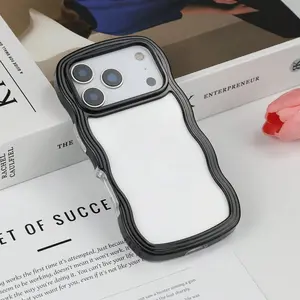 2-in-1 3D Colorful Wave Minimalist Stylish Shockproof Full-Enclosure Protective Phone Case For iPhone 12 13 14 15 16 17 Pro Max