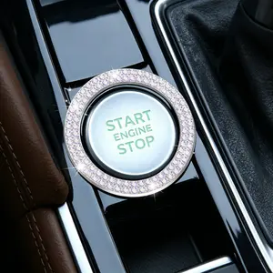 Bling Car Accessories for Women, Crystal Rhinestone Engine Start Stop Button Ring, Push to Start Ignition Cover Trim Decal, Auto Interior Decoration Sticker, Automotive Decoration