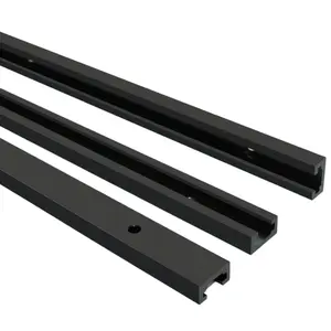Aluminum T-Shaped Guide Rail for Woodworking, Dual-Sided Universal Type, Pre-Drilled Installation, Anodized Finish