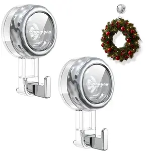 2/4/8 Pack Removable Vacuum Suction Cup Hooks (30 lbs Load Capacity) – Heavy-Duty Vacuum Suction Cup Hooks, Perfect for Cruise Ship Cabins, Kitchens, Refrigerators and Other Smooth Surfaces, A Must-Have Essential for Cruises in 2026 glass door wall