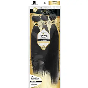 Empire Bundles Multi - Straight 10A Tangle Shed Free Human Hair for Weaving and Sew in Styles NATURAL Black