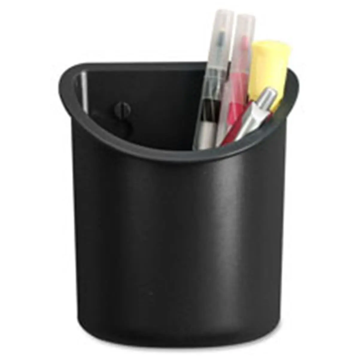 Lorell Post-Consumer Recycled Material Pencil Holder - Black Desk Organizer Accessory for Office Stationery, Keeps Markers, Pens, Pencils Handy