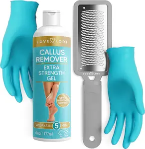 LOVE, LORI Foot Scrubber File & Callus Remover Gel Bundle - Feet Scrubber Dead Skin - Foot Spa Kit