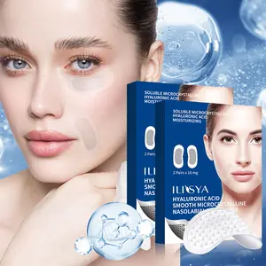 ILISYA Microcrystalline Fine Lines Patch, Moisturizes and Tightens Smooth Skin, Minimizes Small Fine Lines in Nasolabial Fold Area, Skin Care Mask for Men and Women, 2 Boxes with 4 Pairs,Mother's Day gift
