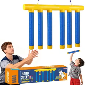 Reflex Challenge Game, Hand Eye Coordination Training Reaction Training Toy, Upgrade 3 Adjustable Speed Drop Stick Game with Remote Control, Falling Sticks Catching Game for Kids Adults