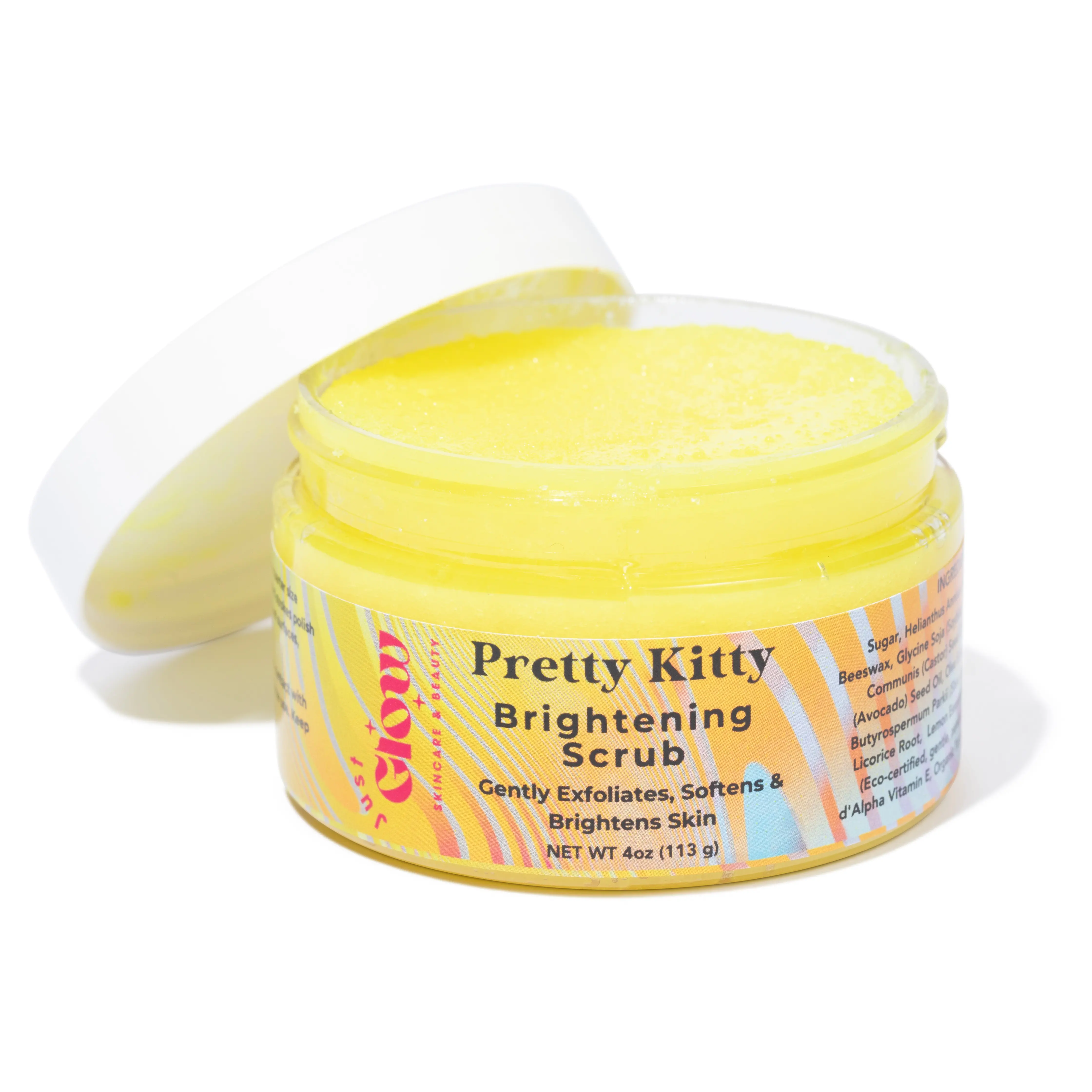 Pretty Kitty Brightening Scrub-Turmeric Scrub-Gently Exfoliates, Evens Skin Tone, Softens and Hydrates, Exfoliating Scrub Skin Care, Sugar Scrubs