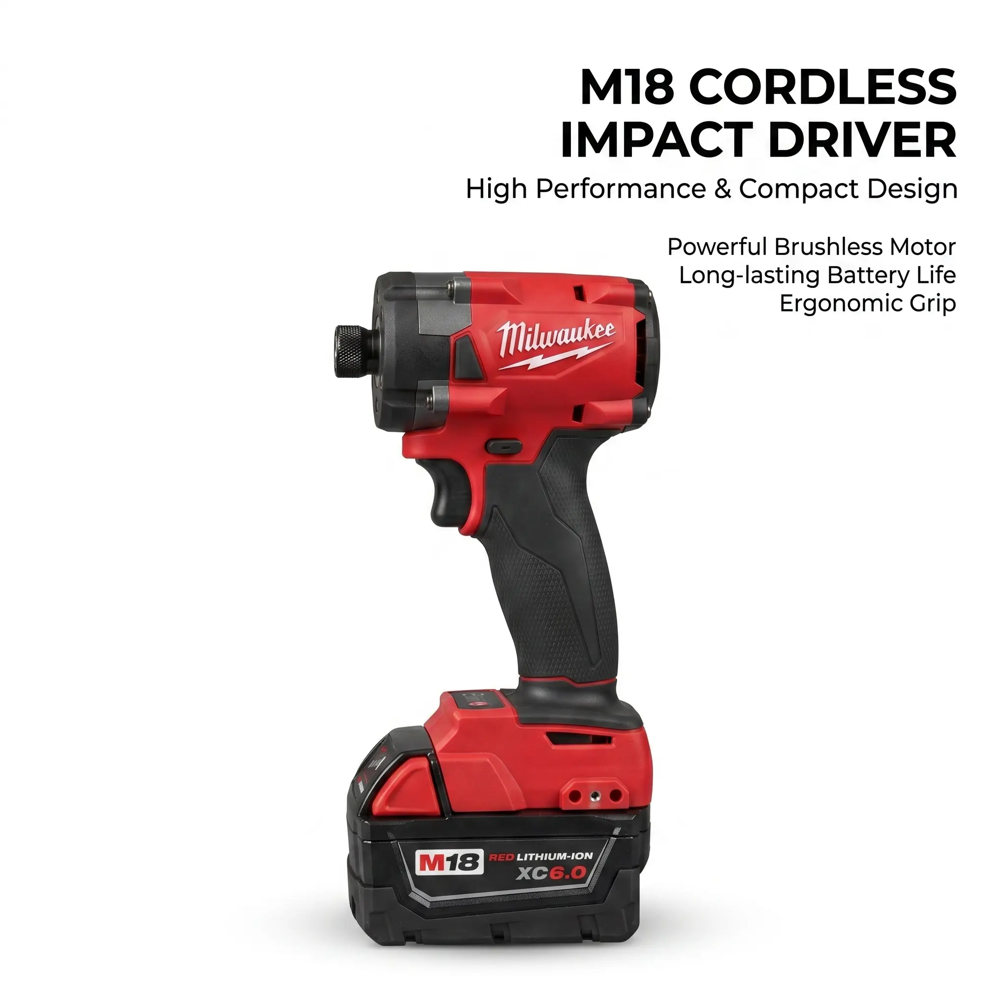 Milwaukee M18 FID3 18V Lithium-Ion Cordless Impact Wrench - 1/4 in Chuck, Multi-Speed Adjustment, 300Nm Max Torque High Torque Impact, Compact Design, Flexible Mobility, Automotive Repair Tool for Mechanics, Batteries