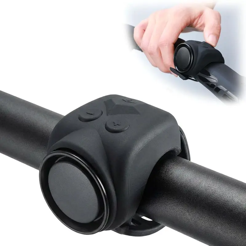 120dB Loud Bike Horn Electric Ebike Bell, Small Battery Operated Universal Mount Horns for Motorcycle Scooter Bicycle, Waterproof, USB C Rechargeable, 4 Funny Sounds & 5 Volume Settings, Ebike Accessories