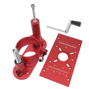 Aluminum Router Table Insert Plate & Router Lift Kit, Woodworking Router Lift Base & Flip Plate for 65mm Dia Router Motor Universal Trimming Machine