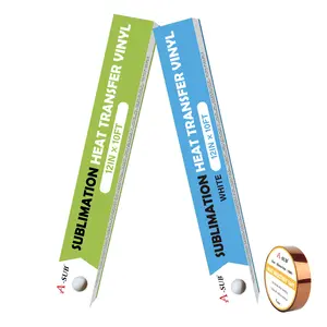A-SUB Sublimation HTV Vinyl Combo Pack (12"x10FT) - Light & Dark Fabric Transfer, Clear & Matte Finish for Cotton, T-Shirts, Bags, DIY Craft Paper