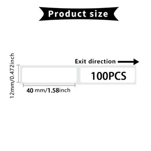 6 Rolls Self-Adhesive Labels, Continuous 12x40mm Sticky Notes, 100 Sheets Per Roll, Durable & Smooth Writing, Office School Home Use