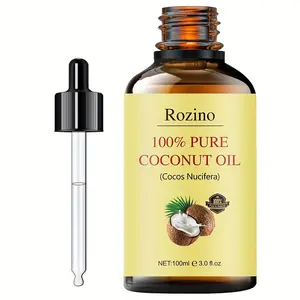Rozino 100% Pure Coconut Oil - 100g Multipurpose Beauty & Wellness Elixir for Skin Hair & Nails - Natural Chemical-Free Formula - High Concentration Long Lasting Fragrance