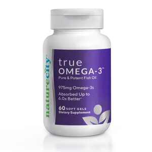 NatureCity TrueOmega-3 Pure Fish Oil Supplement - High-Potency EPA and DHA Omega-3 Fatty Acids - Heart, Brain, Joint and Eye Health Support - Burp-Free, Non-GMO Softgels - 60 Count