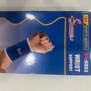 1 par de muñequeras para soporte de articulaciones, cómodas almohadillas protectoras para fitness, correr y ejercicio, material de punto suave para hombres y mujeres, color azul