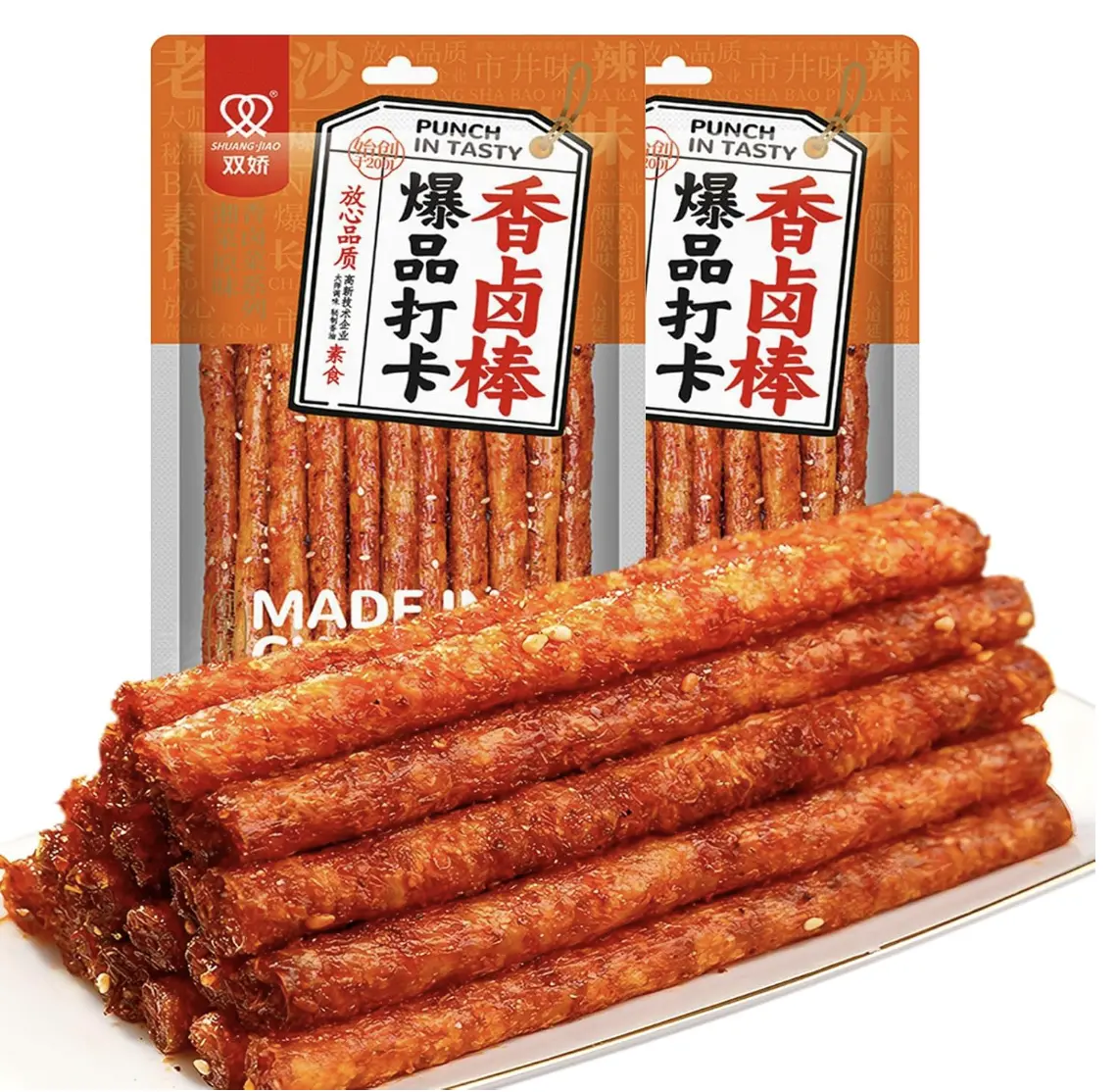 SXETBEAN 2 Packs Latiao Spicy Strips, Chinese La Tiao Snack, 108g/3.8oz per Pack (2 Packs, Spicy)