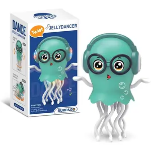 Dancing Jellyfish Baby Toy, Crawling Jellyfish Tummy Time Toy, Magic Dancing Music Crawling Toys for 3 4 5 6 7 8 Year Old Kids Boy Girl Birthday Gifts, Interactive Relax for Office Desk