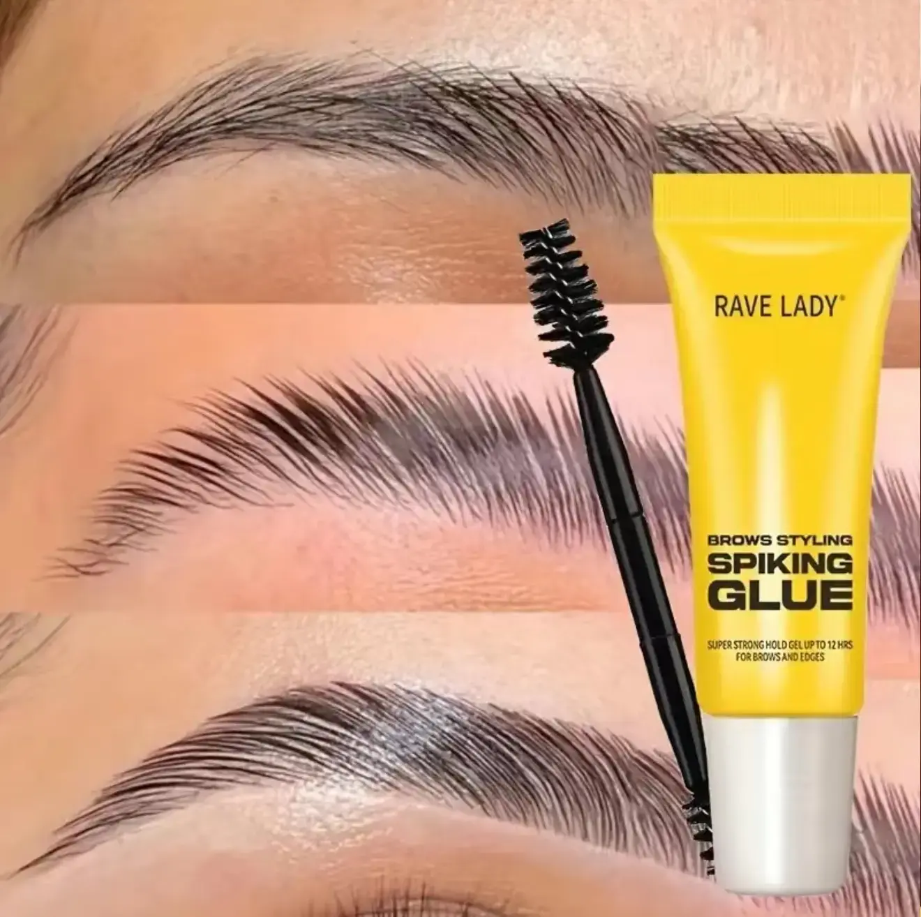 Professional Clear Brow Styling Spiking Glue, Creates a Natural Brow Shape with Strong Hold, Water- & Sweat-Resistant, Long-Lasting, Suitable for All Skin Types, Eyebrow Products