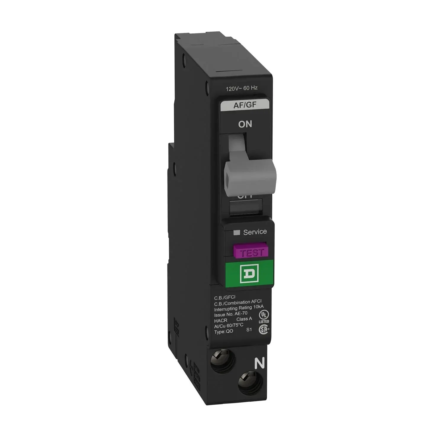 Square D QO QO115PAFGF 15A Single-Pole 120V Dual-Function AFCI/GFCI Circuit Breaker