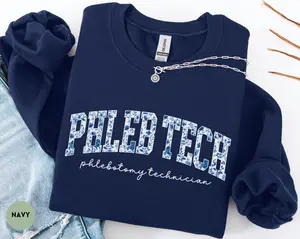 Phleb Tech Sweatshirt - Phlebotomist Crewneck, Phlebotomy Technician Gift, Graduation & Tech Appreciation Week Present