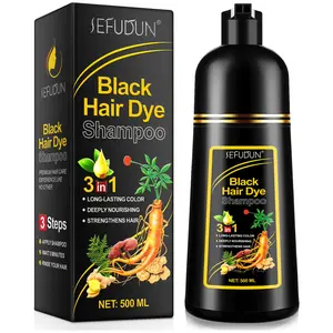 Sefudun 3-In-1 Hair Dye Shampoo 500ML, Hair Coloring Shampoo, / Options, Replenishes Root Color, Reduces Damage, Long-Lasting Color, Ideal for Home Use