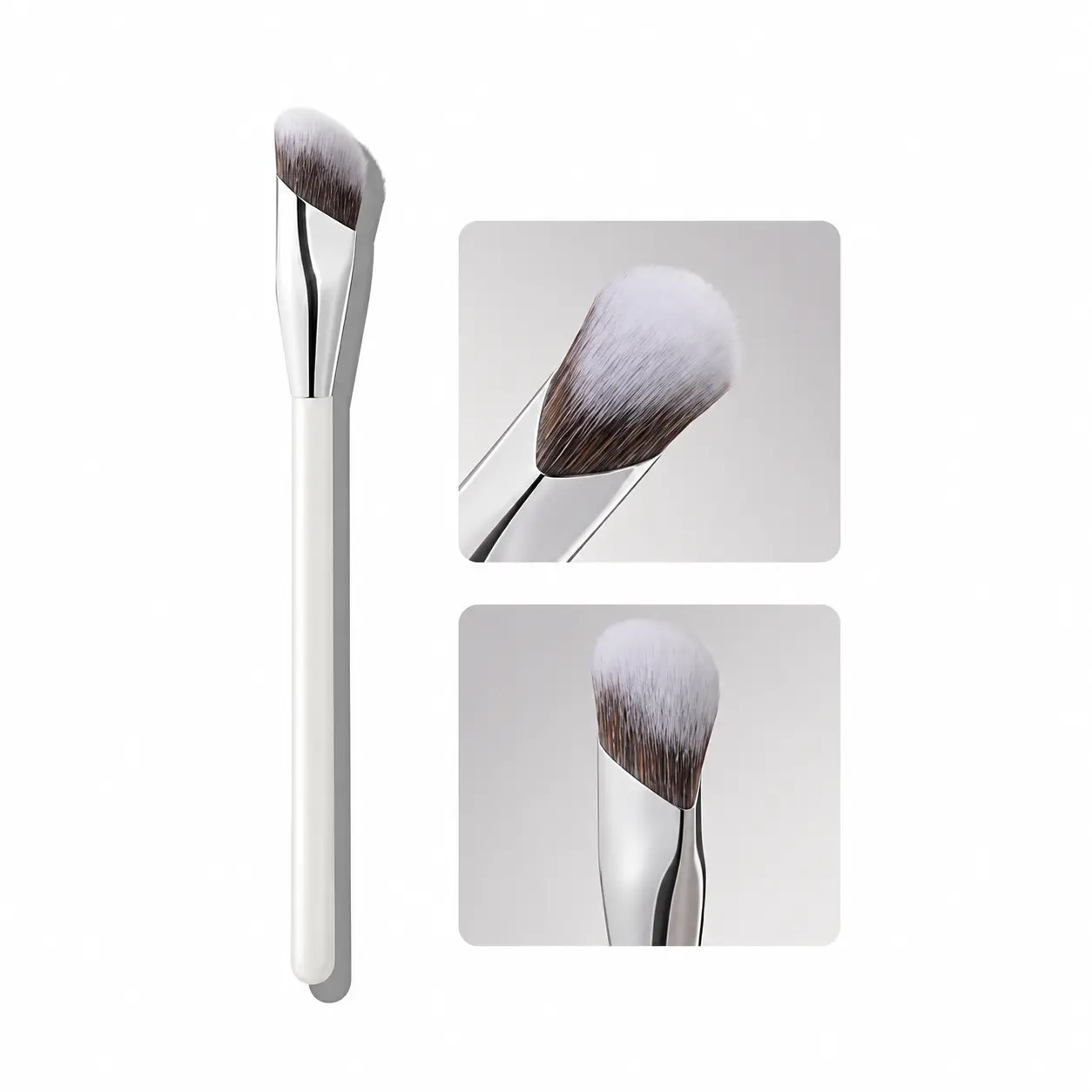 193 Angled Concealer Brush - Small Precision Face Brush for Under Eye Coverage, Foundation Blending, 1pc