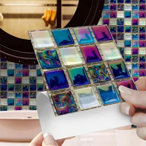 Waterproof Mosaic Decorative Wallpaper, Self-Adhesive Ceramic Tile Wall Decals, Decorative Wall Sticker, Wall Stickers Decor, Durable Easy Install, Perfect for Kitchens Bathrooms Home Decor Projects, Self Adhesive Tiles