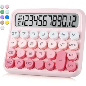 Mechanical  Calculator,Calculator Cute 12 Digit Large LCD Display and Buttons,Calculator with Large LCD Display  for Everyday Life and Basic Office Work.with