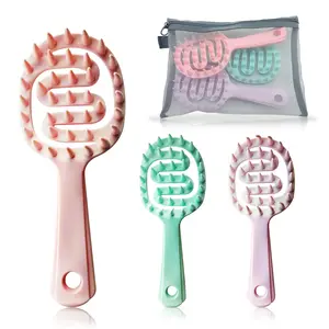 Carelax Silicone Scalp Massager Shampoo Brush with Handle - Scalp Exfoliator for Dandruff Removal Hair Growth & Deep Cleansing for All Hair Types