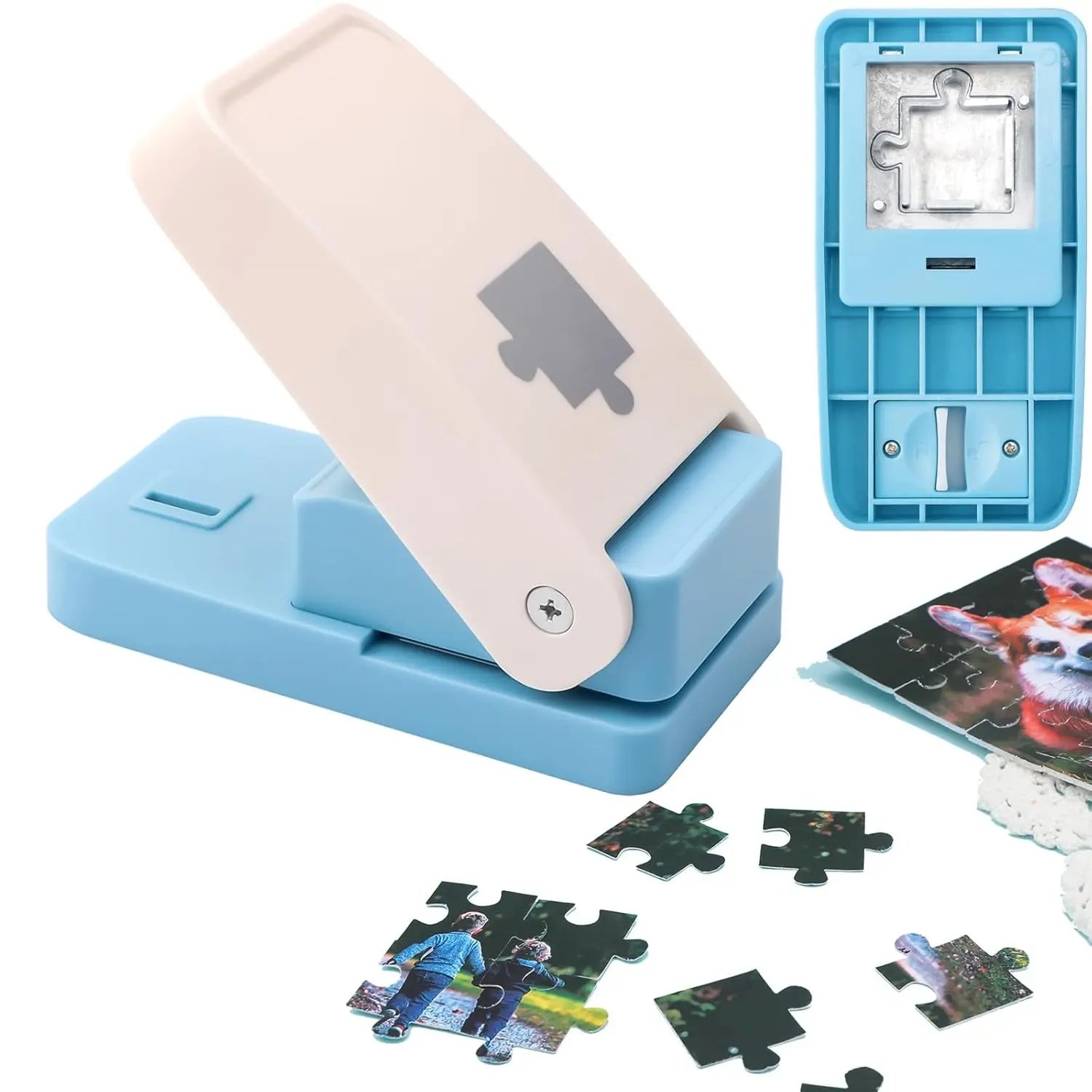 Puzzle Punch DIY Jigsaw Puzzle Piece Cutter for Personalized Jigsaw Puzzle Custom Photo Puzzle Customized Puzzle Making Tool Puzzle Game Crafts (Cerulean Blue)