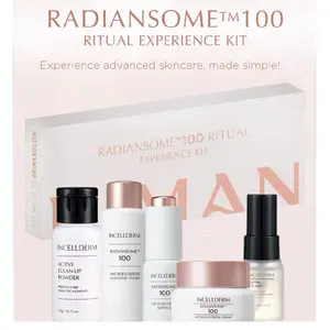 RADIANSOME RIMAN Ritual Experience Kit - 5-Piece Travel Set with Active Clean-Up Powder, Microfluidizer Toner, Ampoule, Cream & Vieton Oil Mist for Skin Repair Ampoule