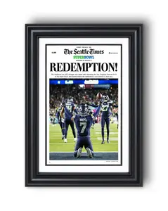 [Sale Up To 40%] [Unframe] Seattle Football 2026 Champions Newspaper Poster, "Redemption!" Super Bowl LX Front Page Print, Historic Championship Wall Art
