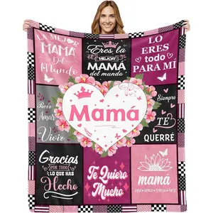 Gifts for Mom, Gifts for Mama in Spanish, Birthday Gifts for Mom in Spanish, Happy Mother's Day, Mom Gifts from Daughter Son, Mom Mama Gifts Blanket 60" x 50", Mama
