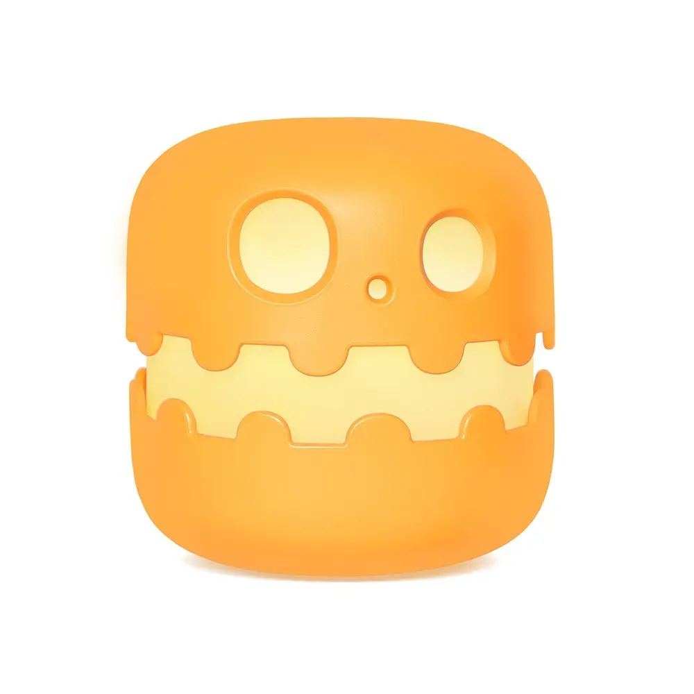 Cute Halloween Pumpkin Night Light, 3000K Warm Glow Ghost Lamp with Stepless Dimming, Pop-Up Switch, Timer & Type-C Rechargeable Design
