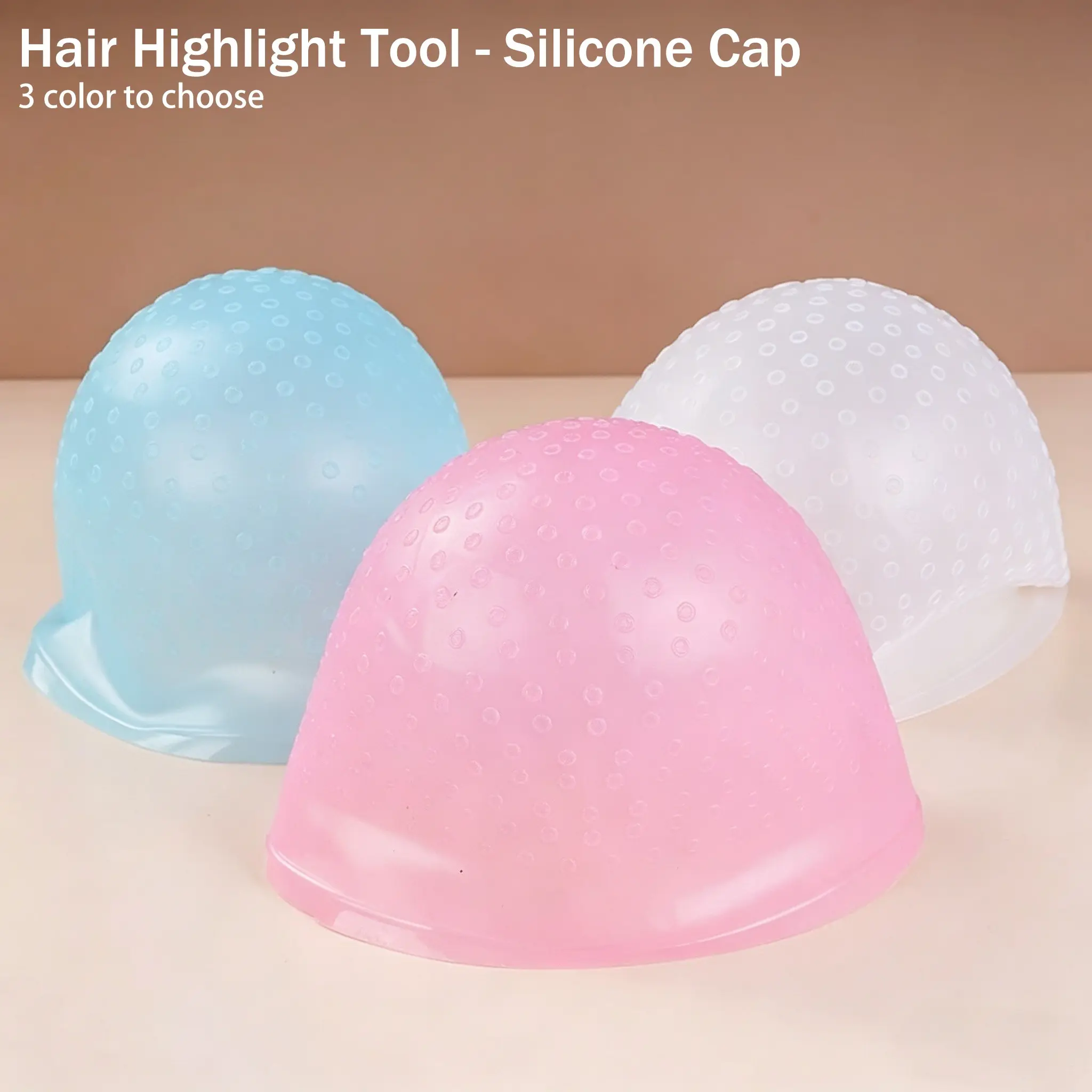Reusable Silicone Hair Highlighting Cap with Metal Hook, Professional Dye Cap for DIY & Salon, Precision Streaking, Balayage Highlights, One Size Fits All