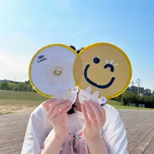 1pc Compact & Portable Summer Folding Fan - Stylish Flower Design Plastic Handheld Design for Women
