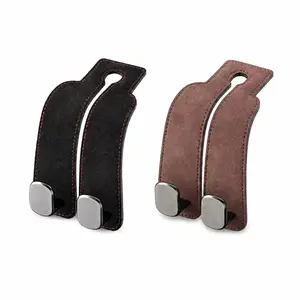 Headrest Hooks for Car, Car Seat Back Organizer Storage Hook, Double Hook Car Seat Hooks for Hanger Purses and Bags, Leather Purse Holder for Car