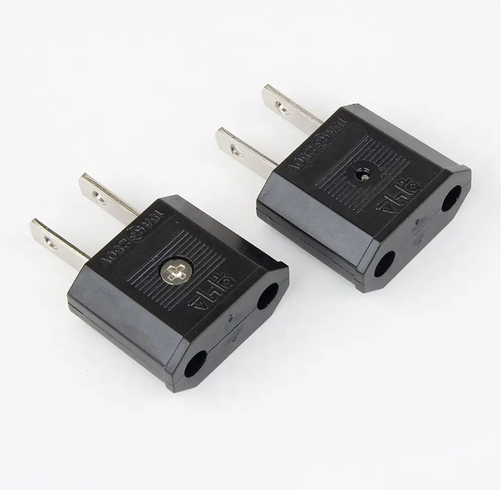220V to 110V Round Plug Travel Adapter Set - Korea to USA Outlet Converter (Set of 2), Connector Plug