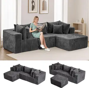 Winzoo 104" Cloud Sectional Couch with Sponge Cushion,Modern Modular L Shaped Sofa,Upholstered Couches for Living Room Furniture Bedroom Apartment