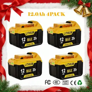 Dewalt 12.0Ah Li-ion Battery 4-Pack Replacement for Dewalt 20V/60V Flex-Volt Batteries Compatible with Dewalt 60V DCB200