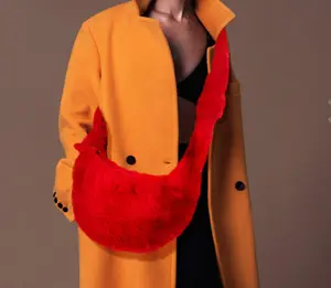 Remy Red Faux Fur Crossbody Purse