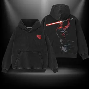 Maul Opress Star Double Printed Wars Oversize Hoodie Tshirt Acid Washed Tee TV Show Graphic Top Cotton Gift T-Shirt For Comic Lover, Gift T-Shirt For Movie Lover Men's Regular Fit Floral Print Tee streetwear