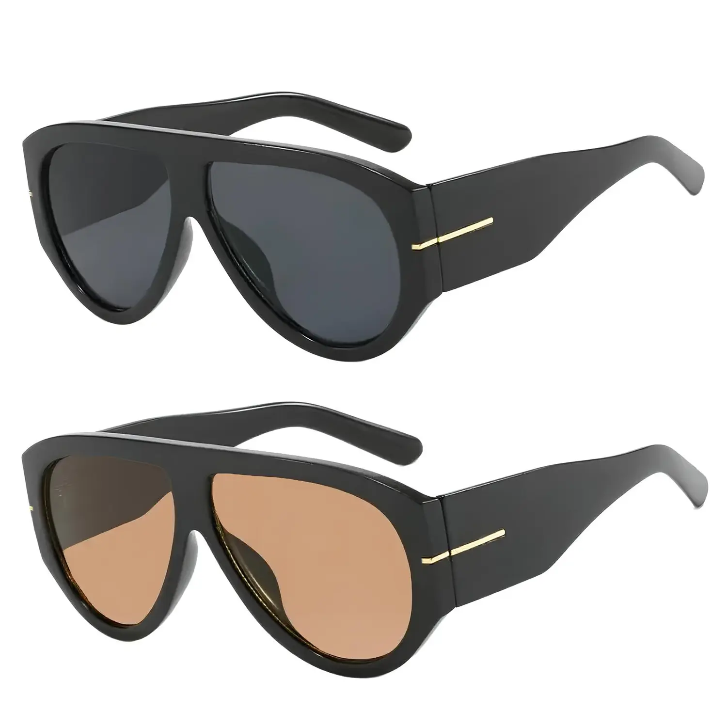 Unisex Retro Oversized Aviator Sunglasses - Blacked-Out Women's Sunglasses, Trendy Casual Windproof Punk,70s Style UV Protection, Large Frame Beach Fashion Eyewear Accessory for Summer Deals#SummerWins #DealsForYouDays