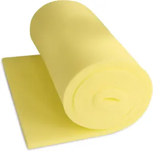 High Density Upholstery Foam Sheet, 1 x 16 x 79 Inch Yellow Polyurethane Padding, Cut-to-Size Cushion Replacement for Couch, Chair, Sofa, Bench & DIY Projects