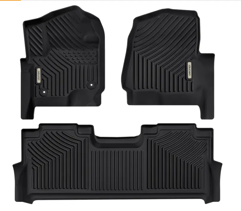 YITAMOTOR Floor Mats Fits for Ford F250/F350/F450 2017-2024 Super Duty Crew Cab w/Under Seat Storage, TPE All Weather Custom Fit F-250/F-350 Car Accessories 1st&2nd Bucket Seats
