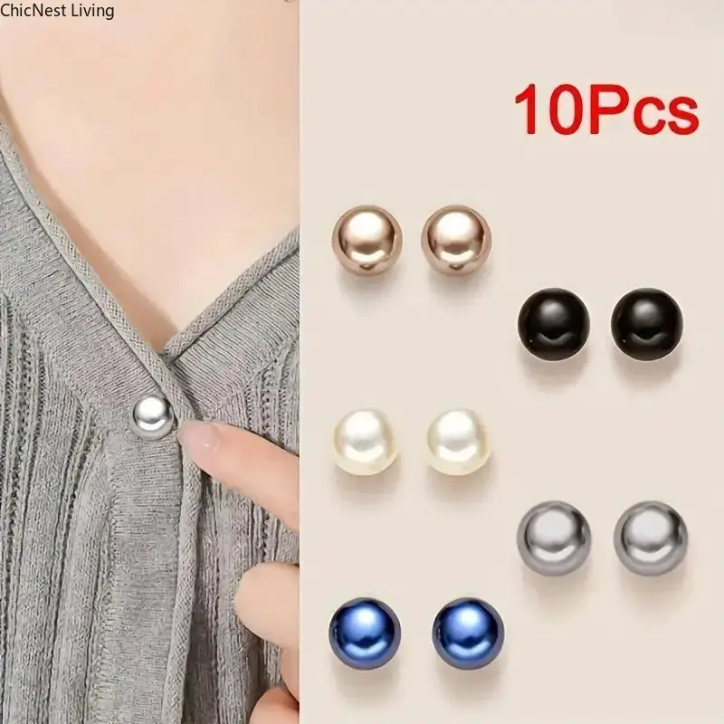 10 Pcs Pearl Style Snap Buttons, Durable Plastic Decorative Snaps with a Seamless Appearance and Secure Hold for Shirts, Dresses & Coats