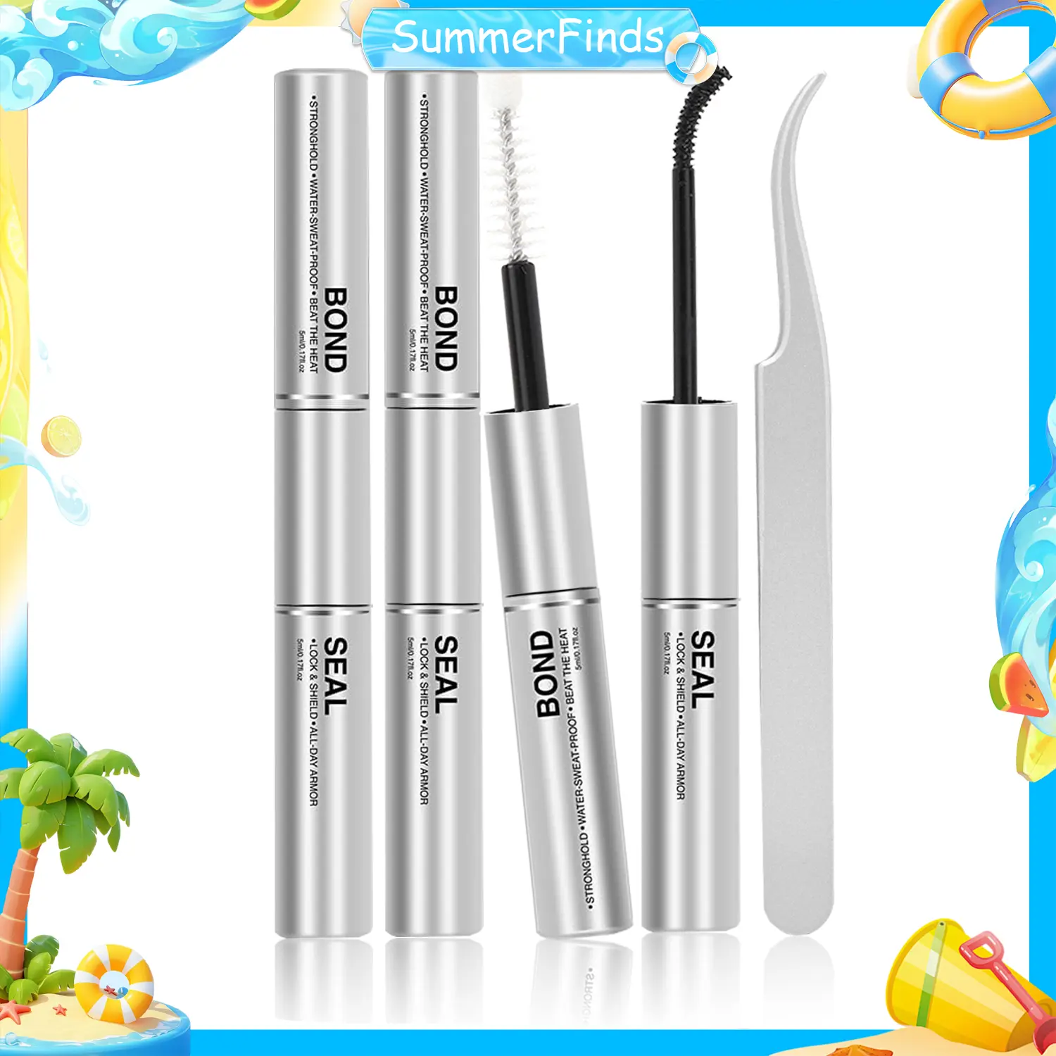 YiDuo Lash Cluster Glue Lash Bond and Seal Waterproof (5ml+5ml) – Black Eyelash Glue for Eyelash Clusters, Long-Lasting Eyelash Adhesive for Home Use, Lash Glue Remover for Lash Extensions (5ml), Gentle Eyelash Glue Remover, Includes One Pair of Tweezers